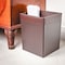 Dacasso Chocolate Brown Leather Square Waste Basket AG-3403 - alternate 2